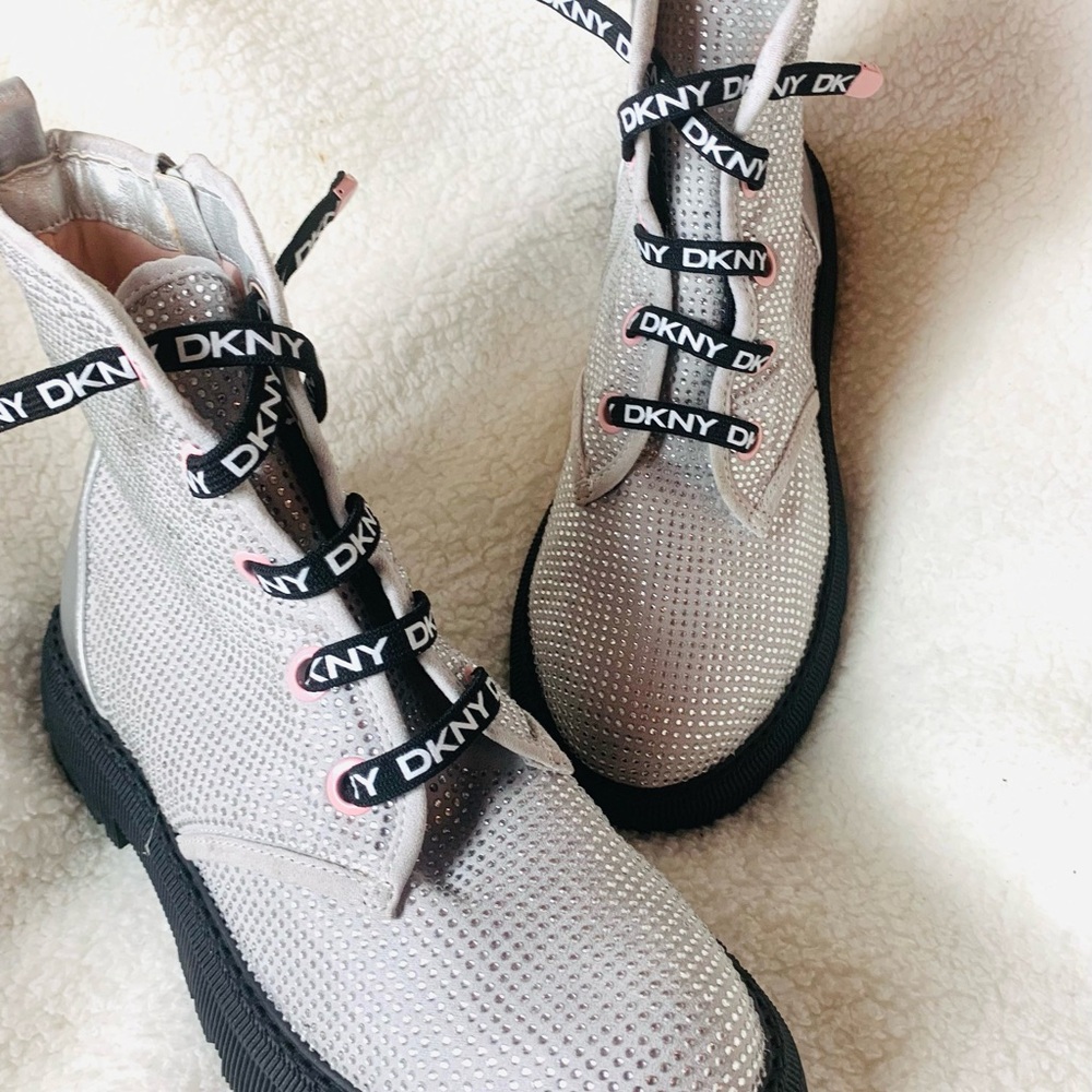 DKNY Rhinestone Combat Boots - Picture 3 of 10